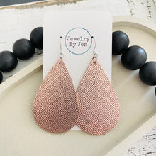 Load image into Gallery viewer, Large Teardrop Earrings: Rose Gold Saffiano