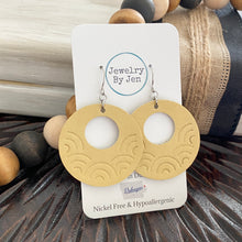 Load image into Gallery viewer, Embossed Rainbow Circle Earrings: Pale Yellow