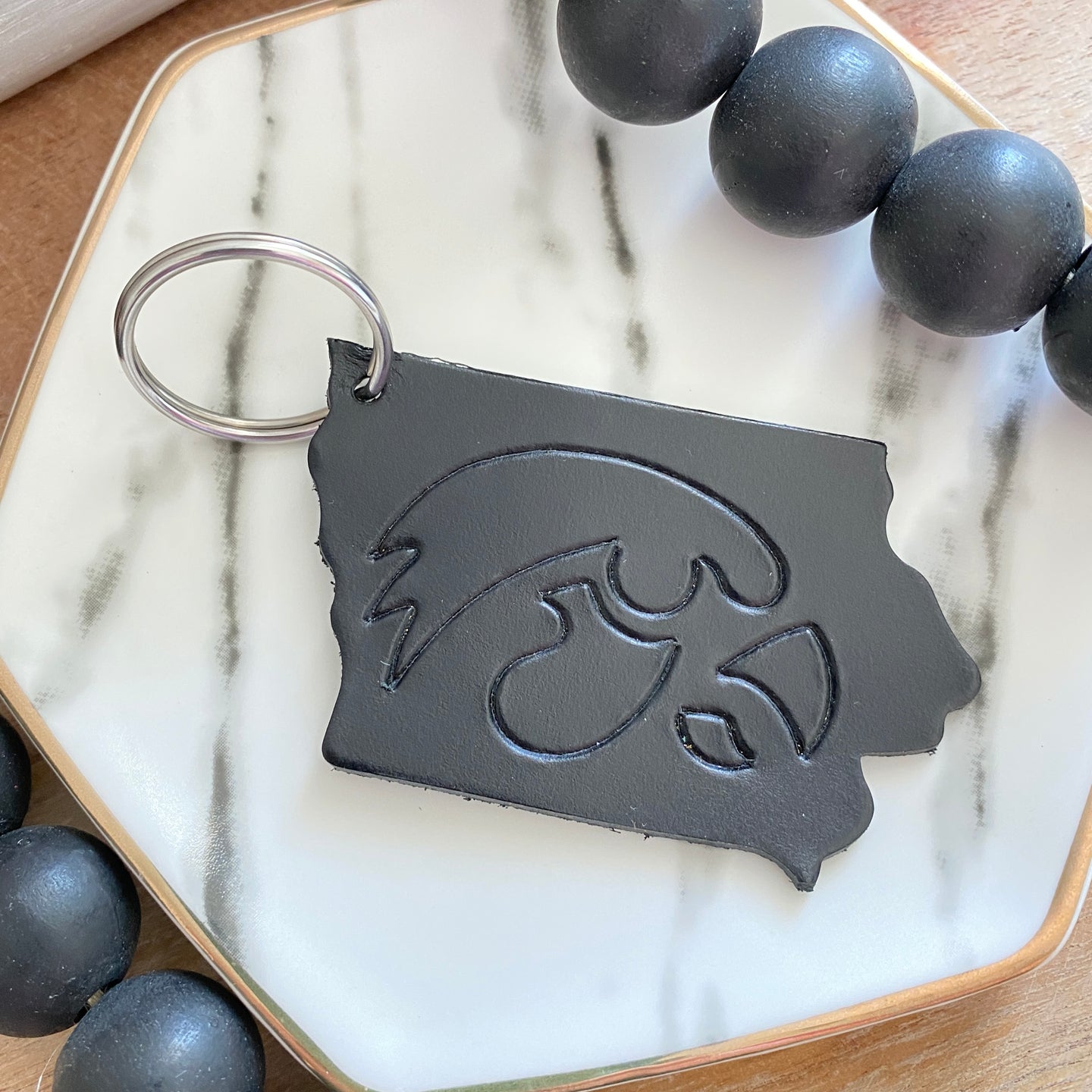 Iowa Hawkeyes Embossed Keychain