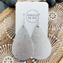 Load image into Gallery viewer, Large Teardrop Earrings: Silver Saffiano