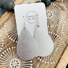 Load image into Gallery viewer, Large Teardrop Earrings: Silver Saffiano