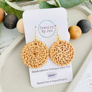 Rattan Round Earrings