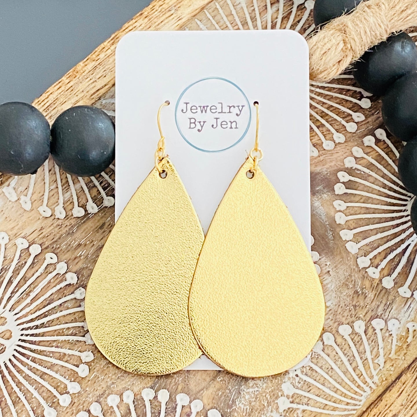 Gold Smooth Metallic Large Teardrop