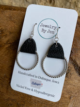 Load image into Gallery viewer, Twisted Hoop Earrings: Black