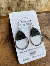 Load image into Gallery viewer, Twisted Hoop Earrings: Black
