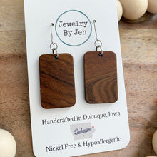 Load image into Gallery viewer, Wood Rectangle Earrings
