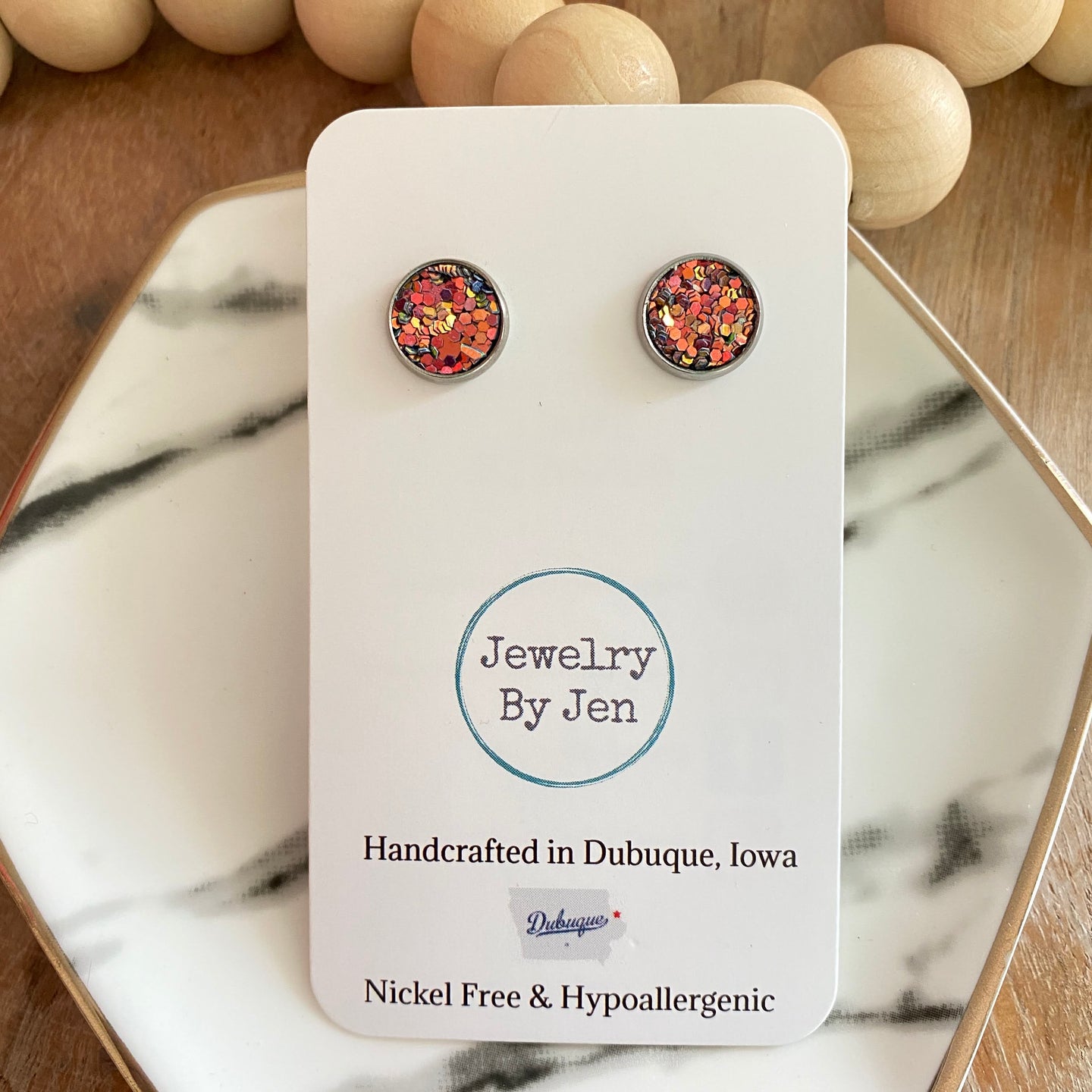 Chameleon Glitter Studs 10mm
