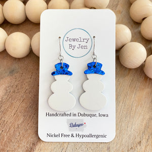 Snowman w/Blue Glitter Hat