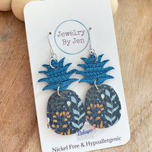 Load image into Gallery viewer, Teal &amp; Navy Floral Herbs Pineapple