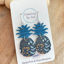 Load image into Gallery viewer, Pineapple: Teal &amp; Navy Floral Herbs