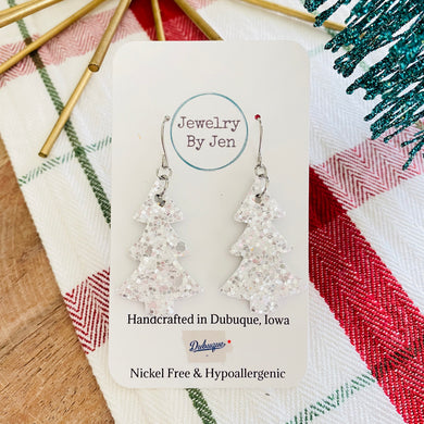 Christmas Tree: White Glitter