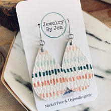 Load image into Gallery viewer, Medium Teardrop Earrings: Neutral Dashes