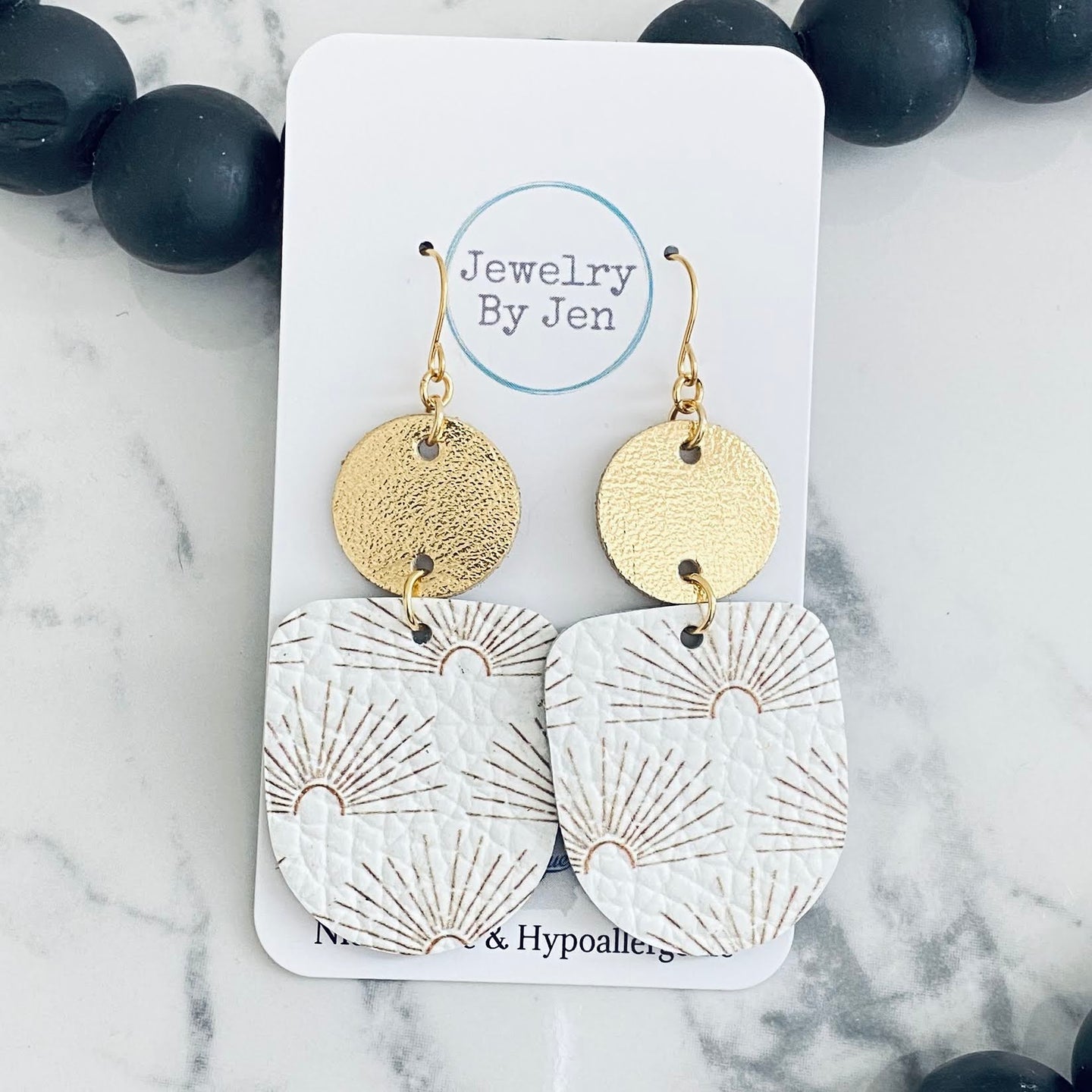 Boho Dangle Earrings: Gold Sunburst – Jewelry By Jen LLC