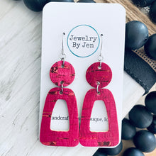 Load image into Gallery viewer, Trixie Earrings: Hot Pink Cork