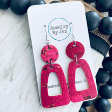 Load image into Gallery viewer, Trixie Earrings: Hot Pink Cork