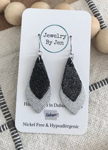 Load image into Gallery viewer, Skinny Teardrop Layered: Black Dazzle &amp; Silver