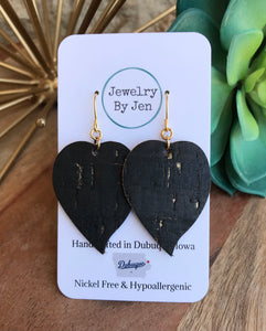 Heart Petal: Black Cork w/Gold Accents