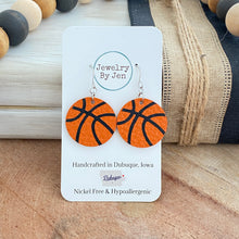 Load image into Gallery viewer, Basketball Earrings: Medium