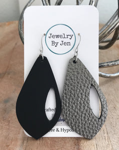 Antique Silver on Black Side Cutout