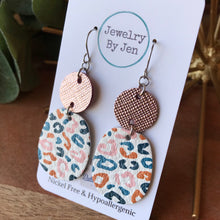 Load image into Gallery viewer, Leopard Multi w/Rose Gold Earrings