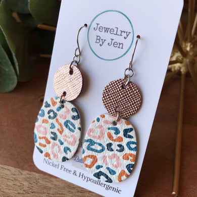 Leopard Multi w/Rose Gold Earrings