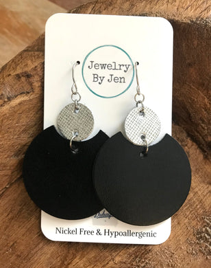 Luna Earrings: Black & Silver