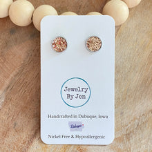 Load image into Gallery viewer, Rose Gold Glitter Studs