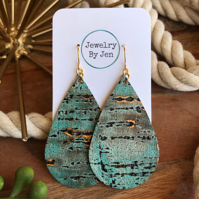 Large Teardrop Earrings: Turquoise Wildwood