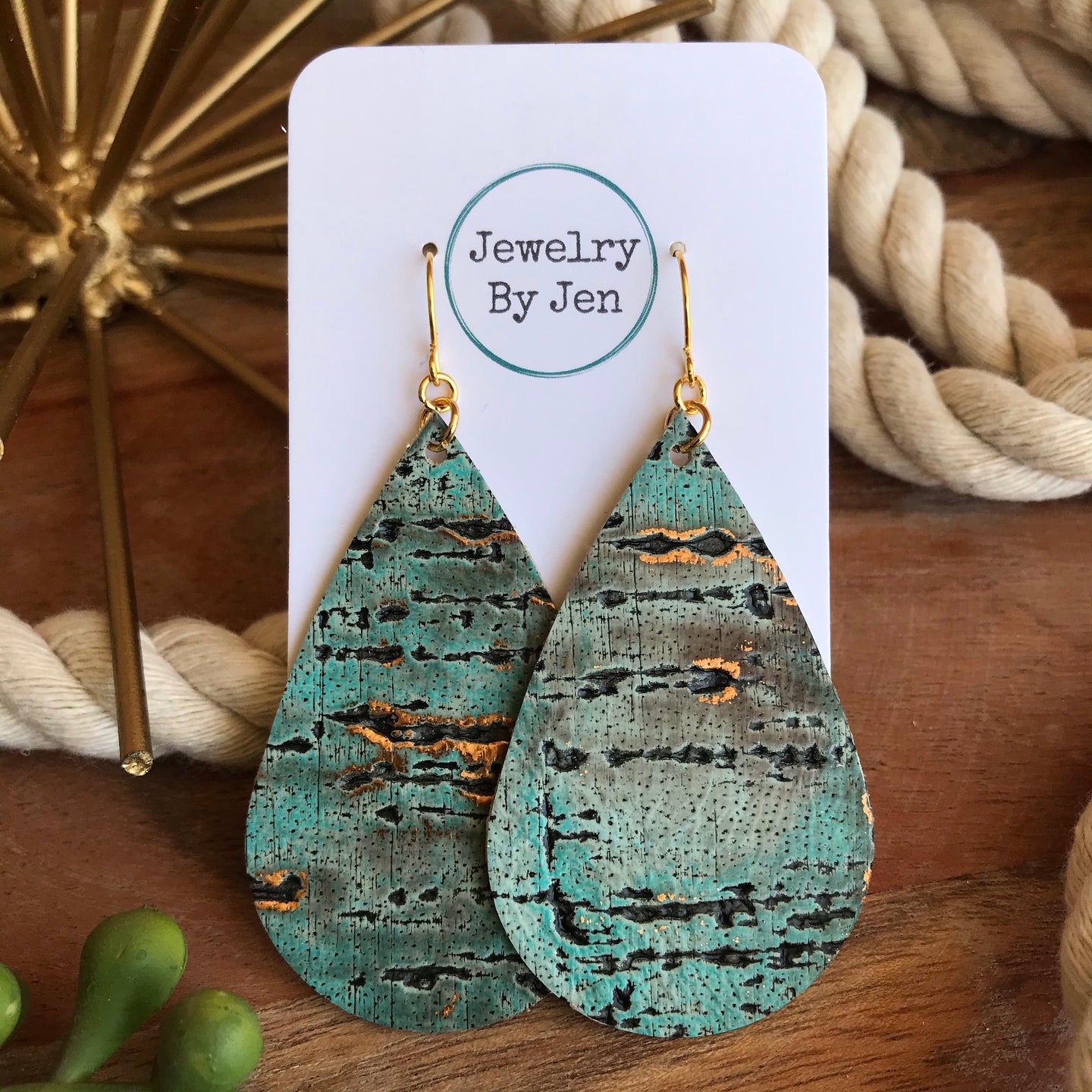 Turquoise Wildwood Large Teardrop