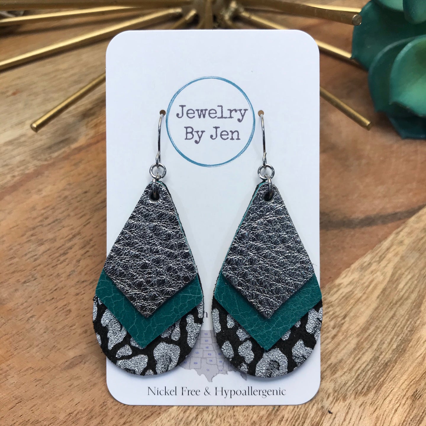 Gunmetal, Teal & Black Leopard