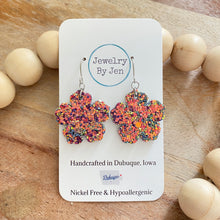 Load image into Gallery viewer, Sue’s Forget Me Not Earrings: Chameleon Glitter