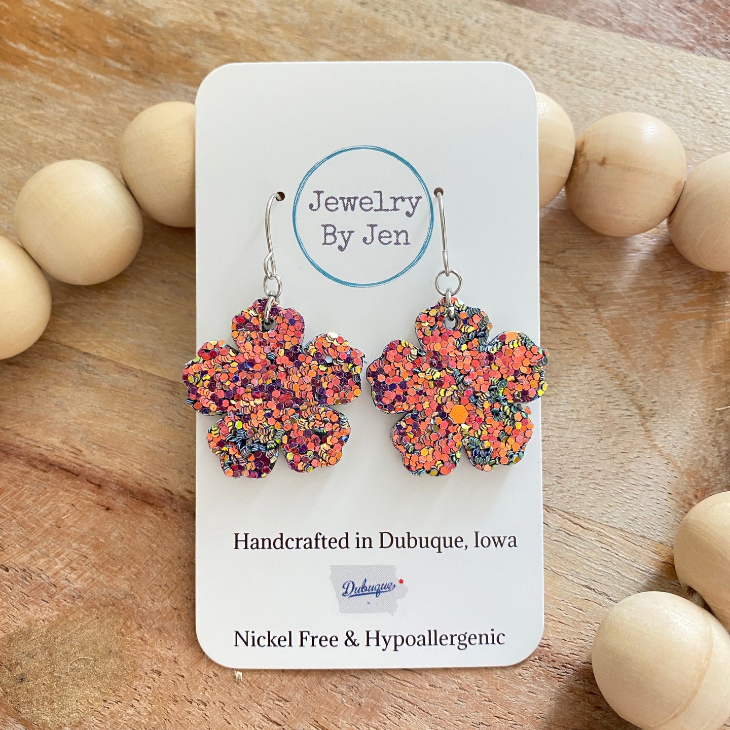 Sue’s Forget Me Not Earrings: Chameleon Glitter