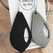 Load image into Gallery viewer, Side Cutout Teardrop: Antique Silver on Black