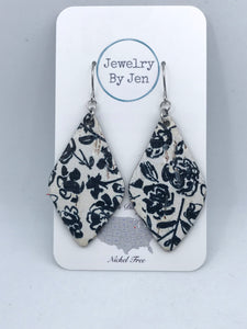 Lora: Black Floral on White Cork