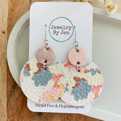Luna Earrings: Abstract Floral Camouflage