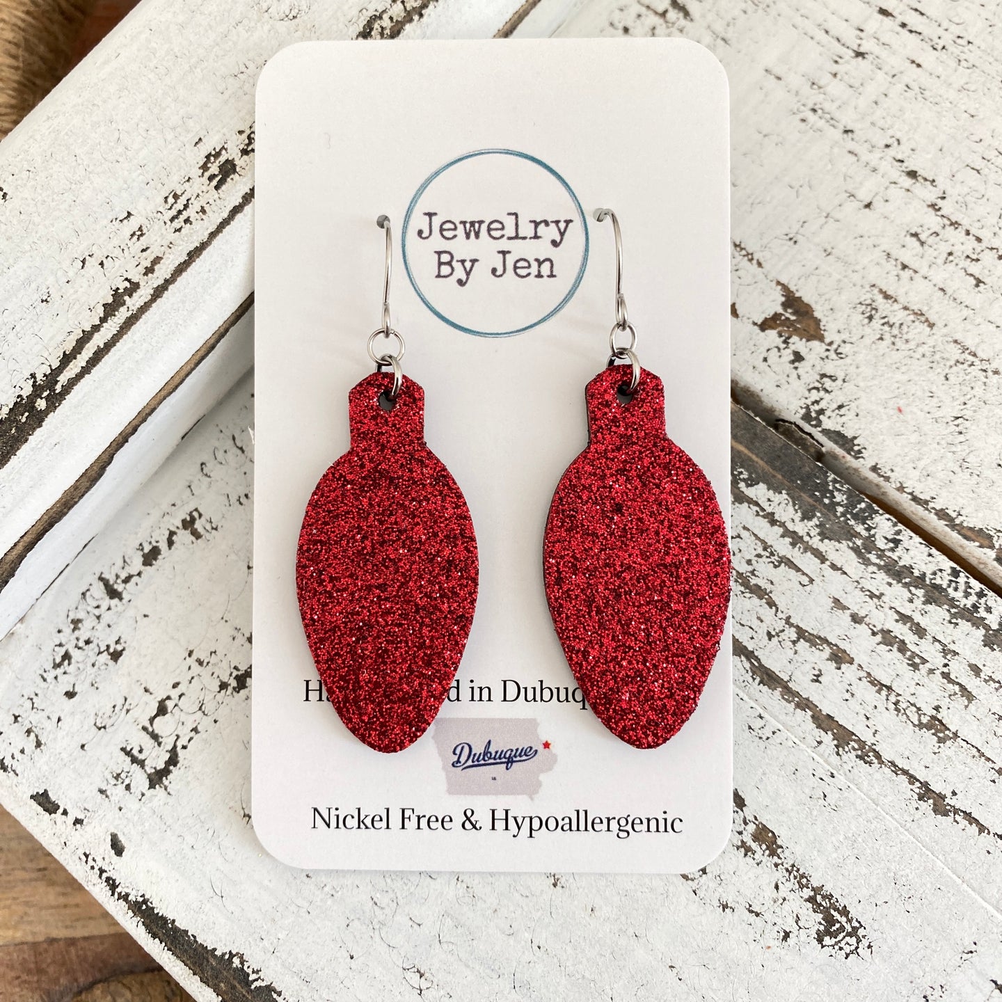 Holiday Light Bulb: Red Fine Glitter