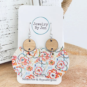 Luna Earrings: Sketched Floral