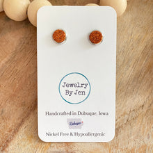 Load image into Gallery viewer, Orange Fine Glitter Studs