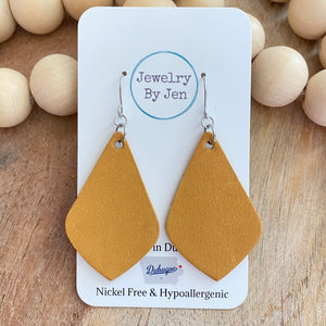 Elegant Teardrop Earrings: Mustard