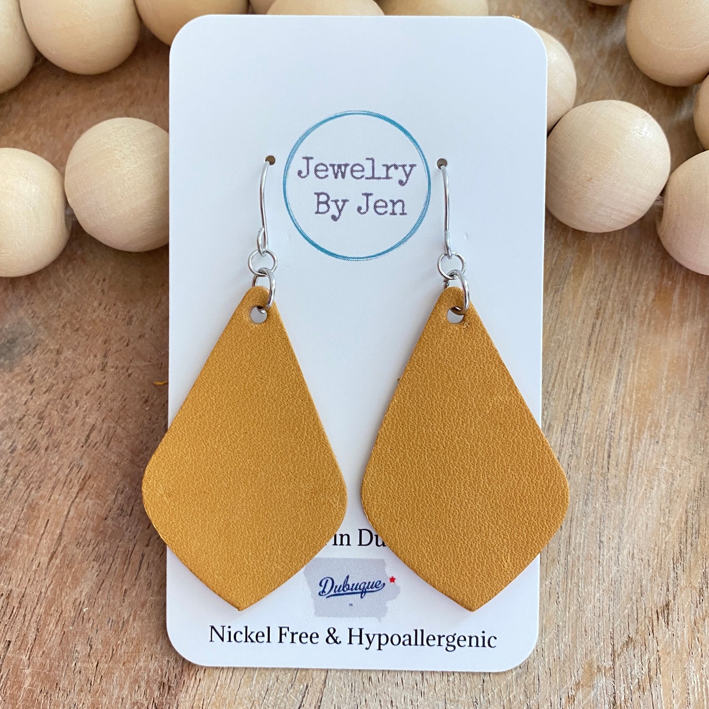 Elegant Teardrop Earrings: Mustard