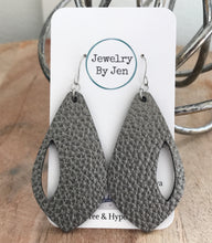 Load image into Gallery viewer, Side Cutout Teardrop: Antique Silver on Black