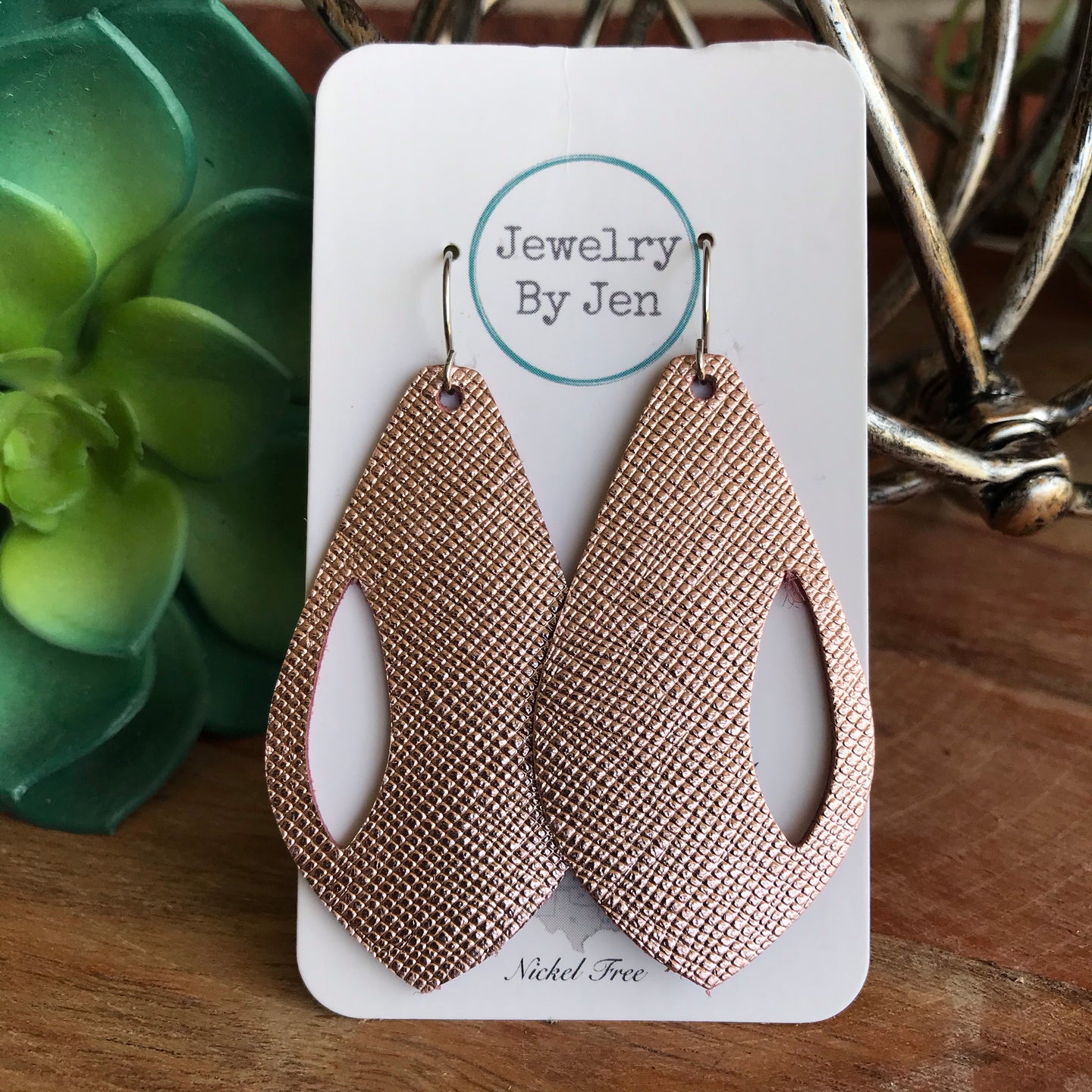Rose Gold Saffiano Side Cutout