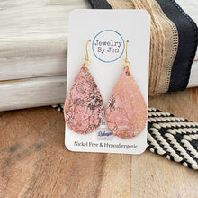 Load image into Gallery viewer, Medium Teardrop: Pink &amp; Gold Marbled