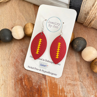 Football (Small): Red w/Yellow Stitches