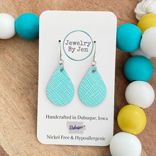 Load image into Gallery viewer, Small Teardrop: Robin Egg Saffiano