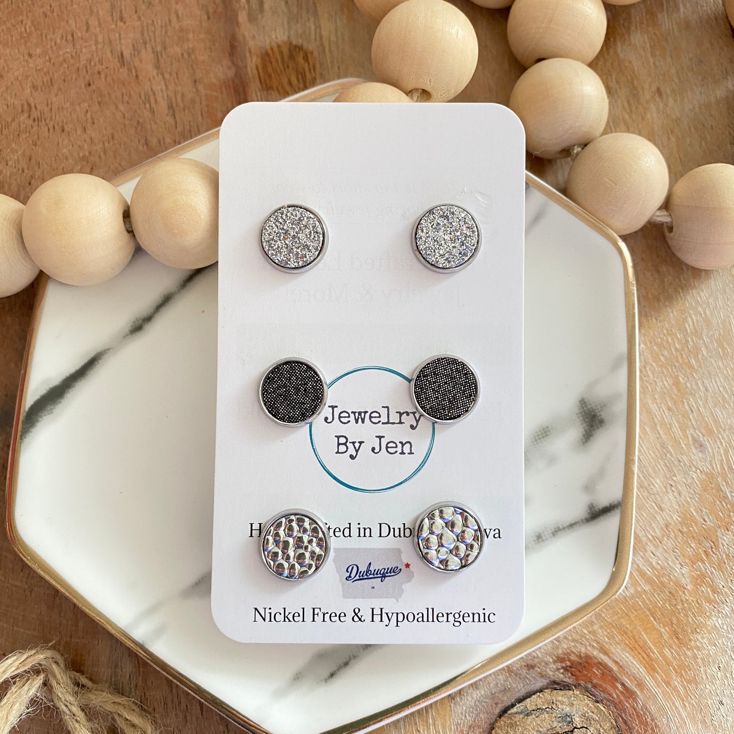 Studs: Silver Trio