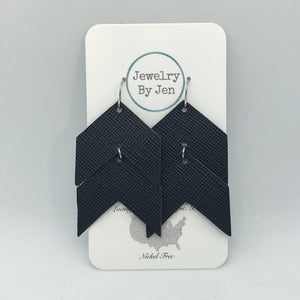 Double Chevron: Black Saffiano
