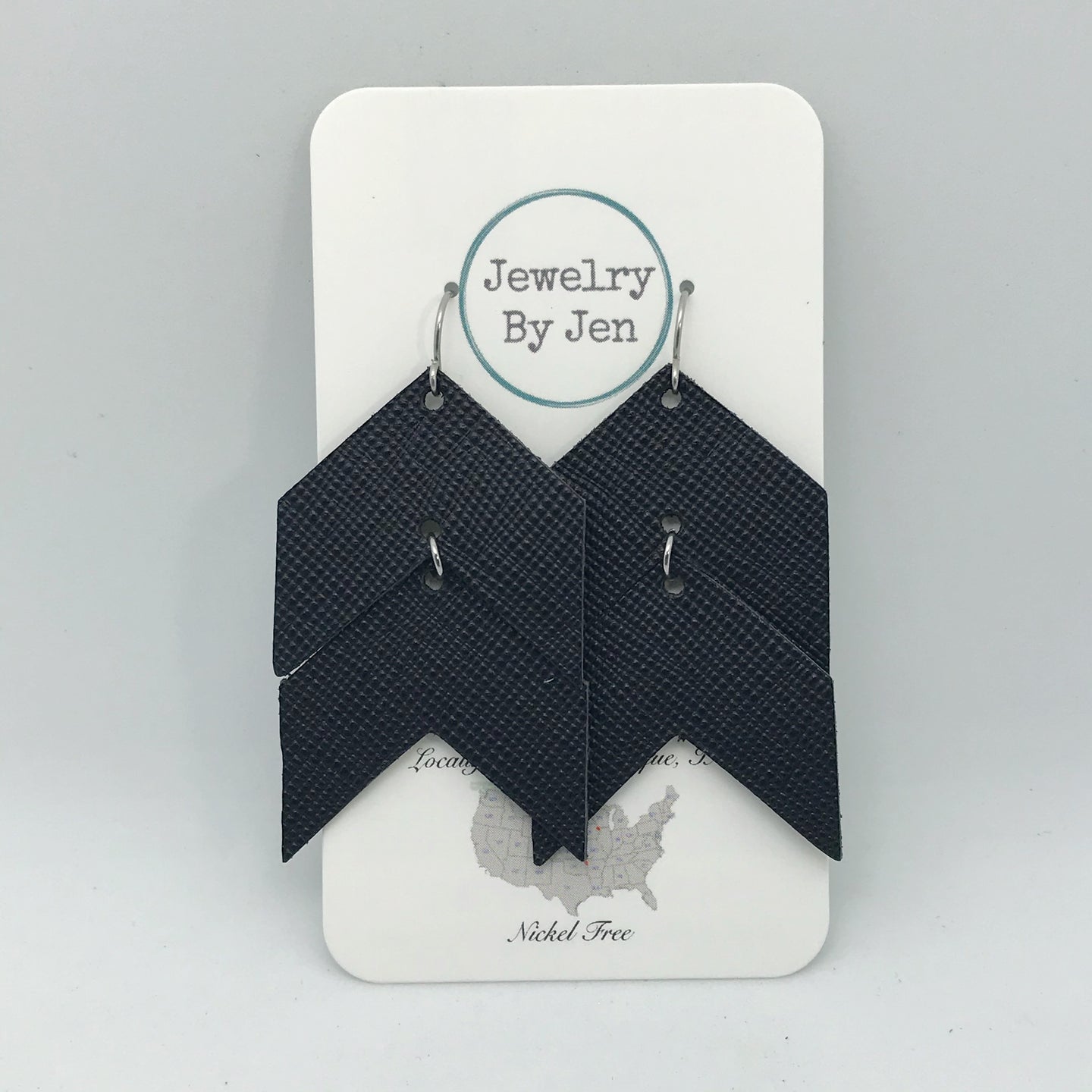 Double Chevron: Black Saffiano