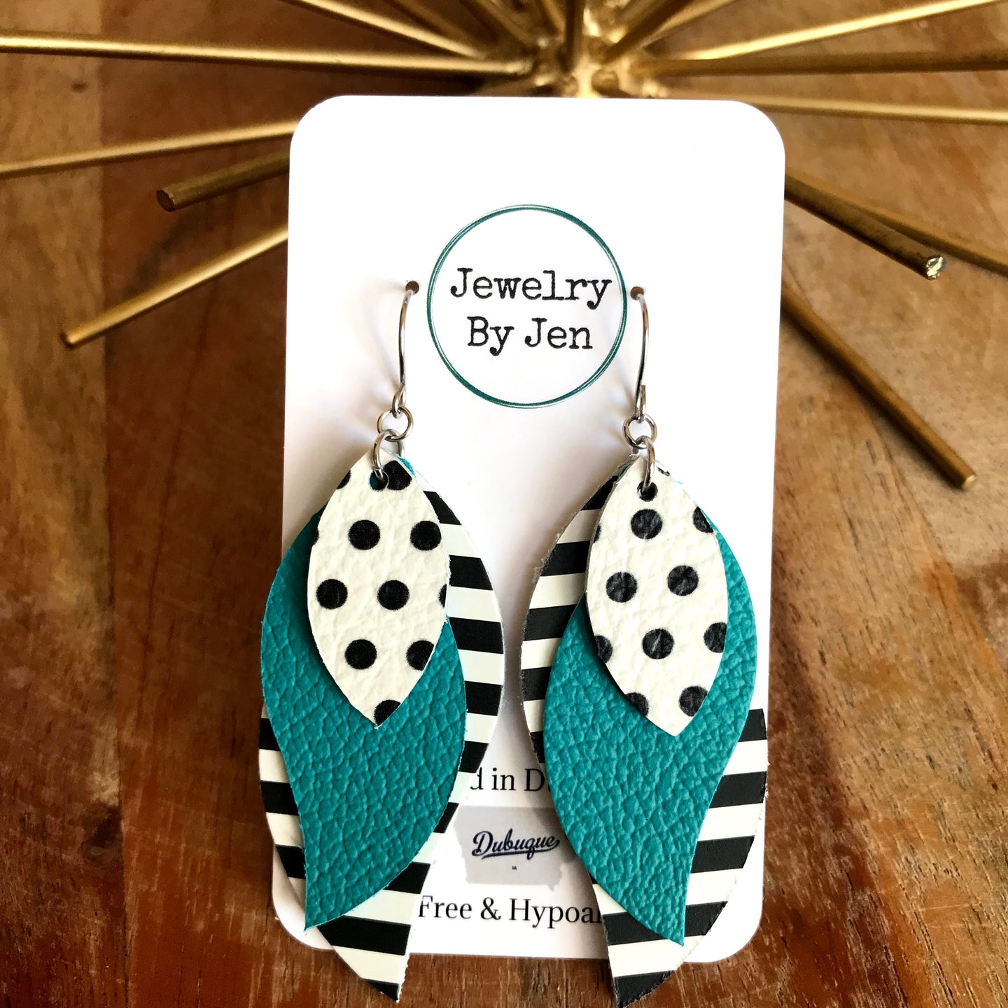 Dots, Teal & Stripes Layered Twist