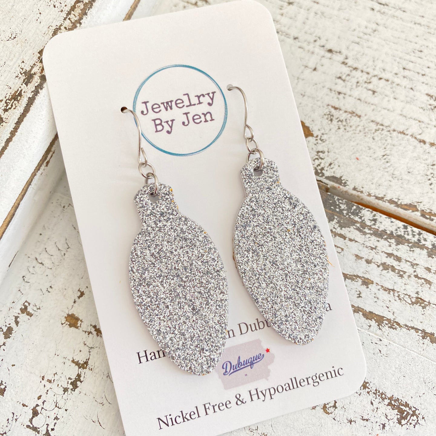 Holiday Light Bulb: Silver Fine Glitter